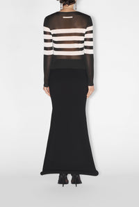 Long-sleeved sailor top - Black & White