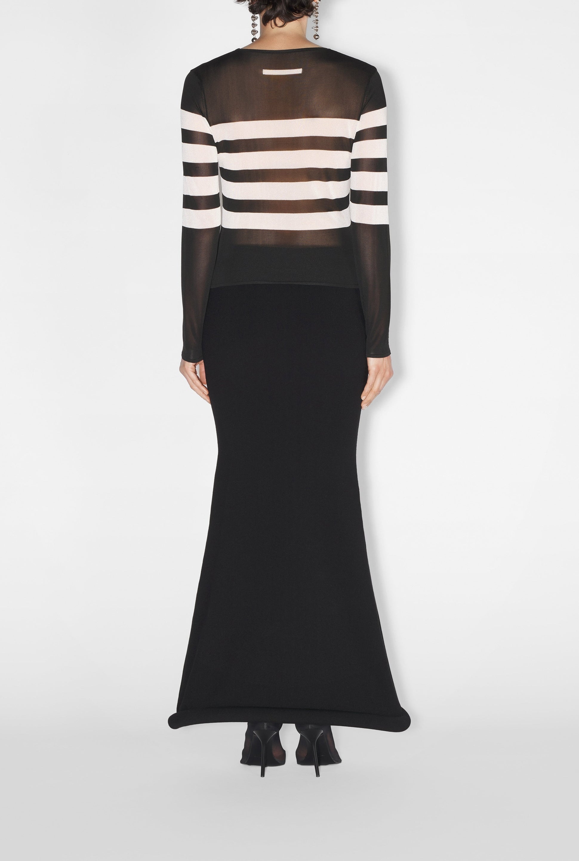 Long-sleeved sailor top - Black & White