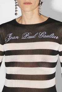 Long-sleeved sailor top - Black & White