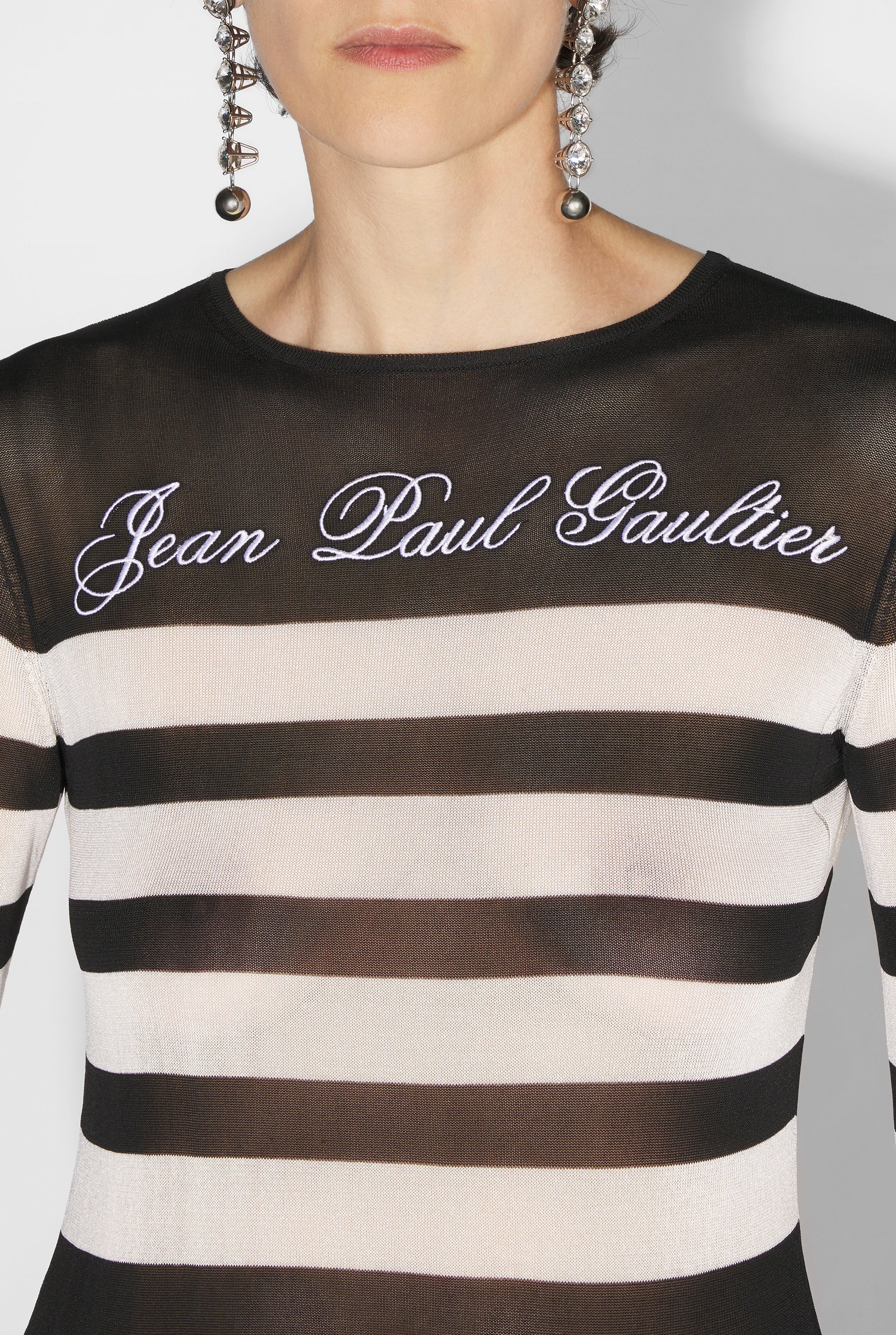 Long-sleeved sailor top - Black & White