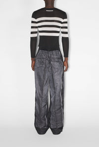 Long-sleeved sailor top - Black & White