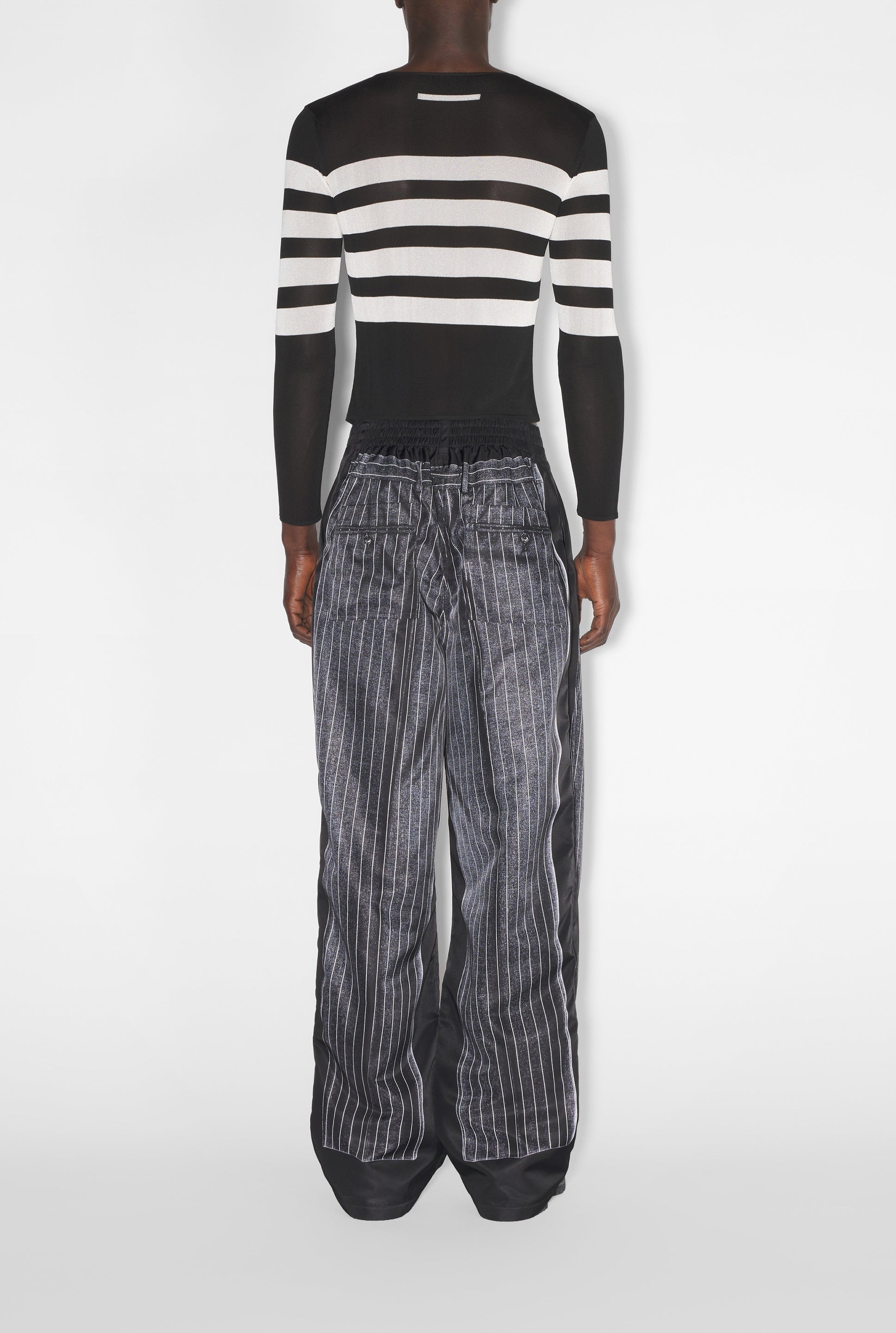 Long-sleeved sailor top - Black & White
