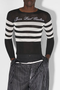 Long-sleeved sailor top - Black & White