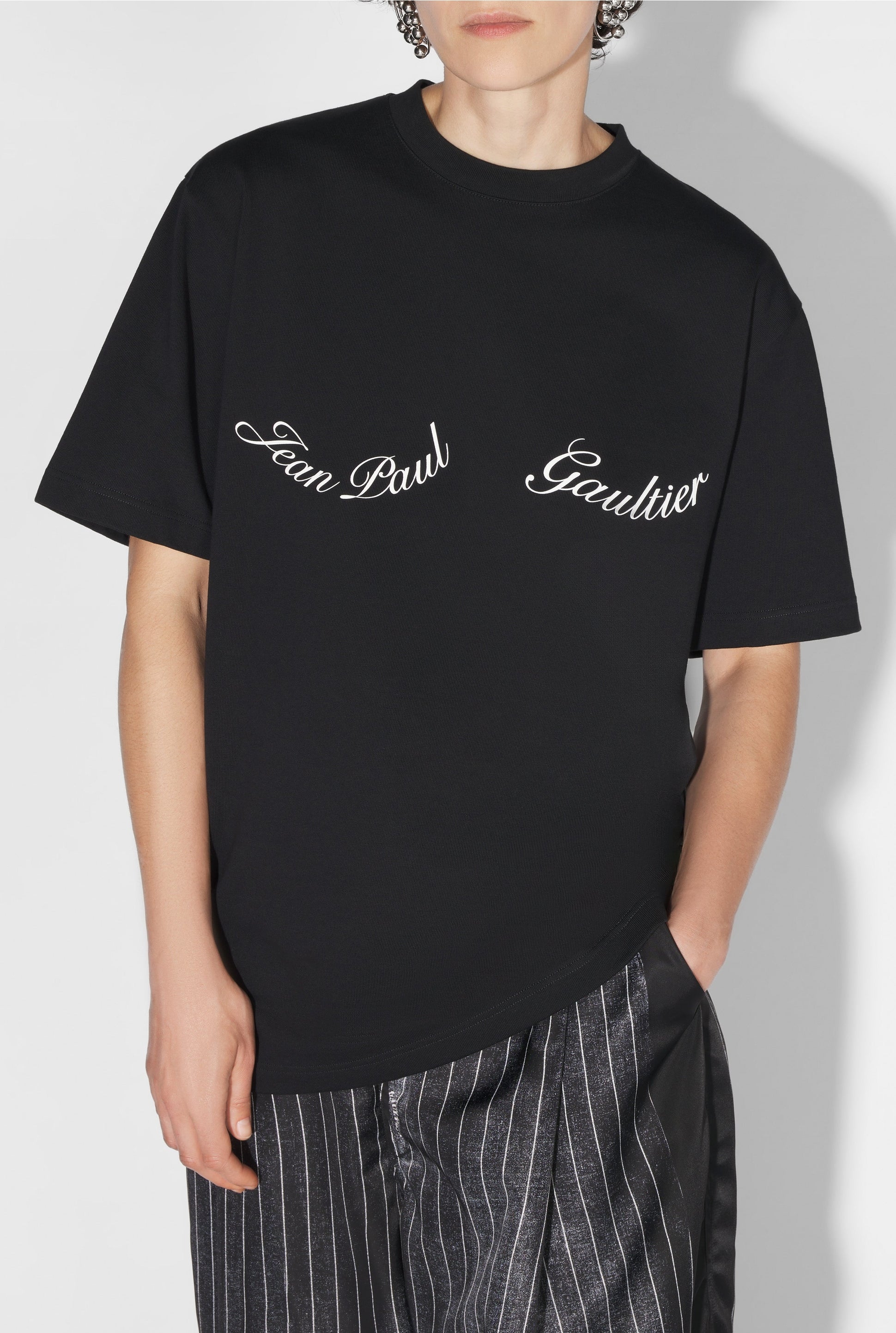 T-Shirt large Jean Paul Gaultier en coton - Black & White