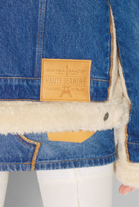 Veste à poches fourrée en denim - Vintage Blue & Beige