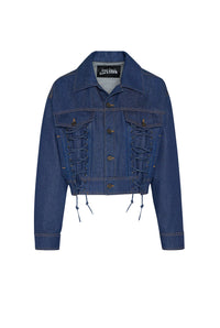 Veste à lacets en denim - Indigo