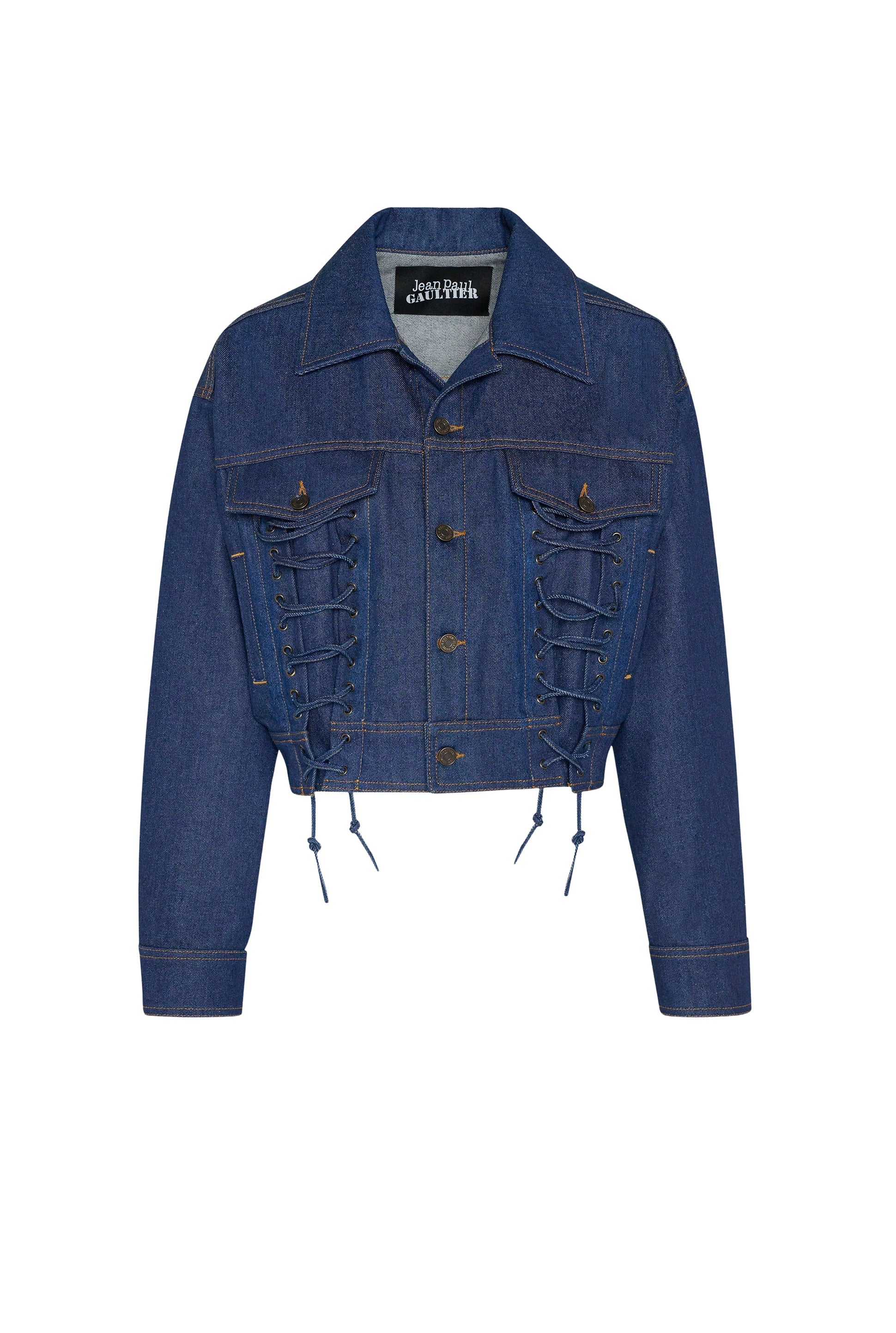 Veste à lacets en denim - Indigo