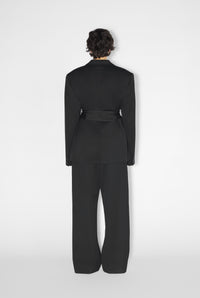 Blazer à lacets en laine - Black