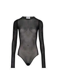 Body à manches longues en maille - Black & Black