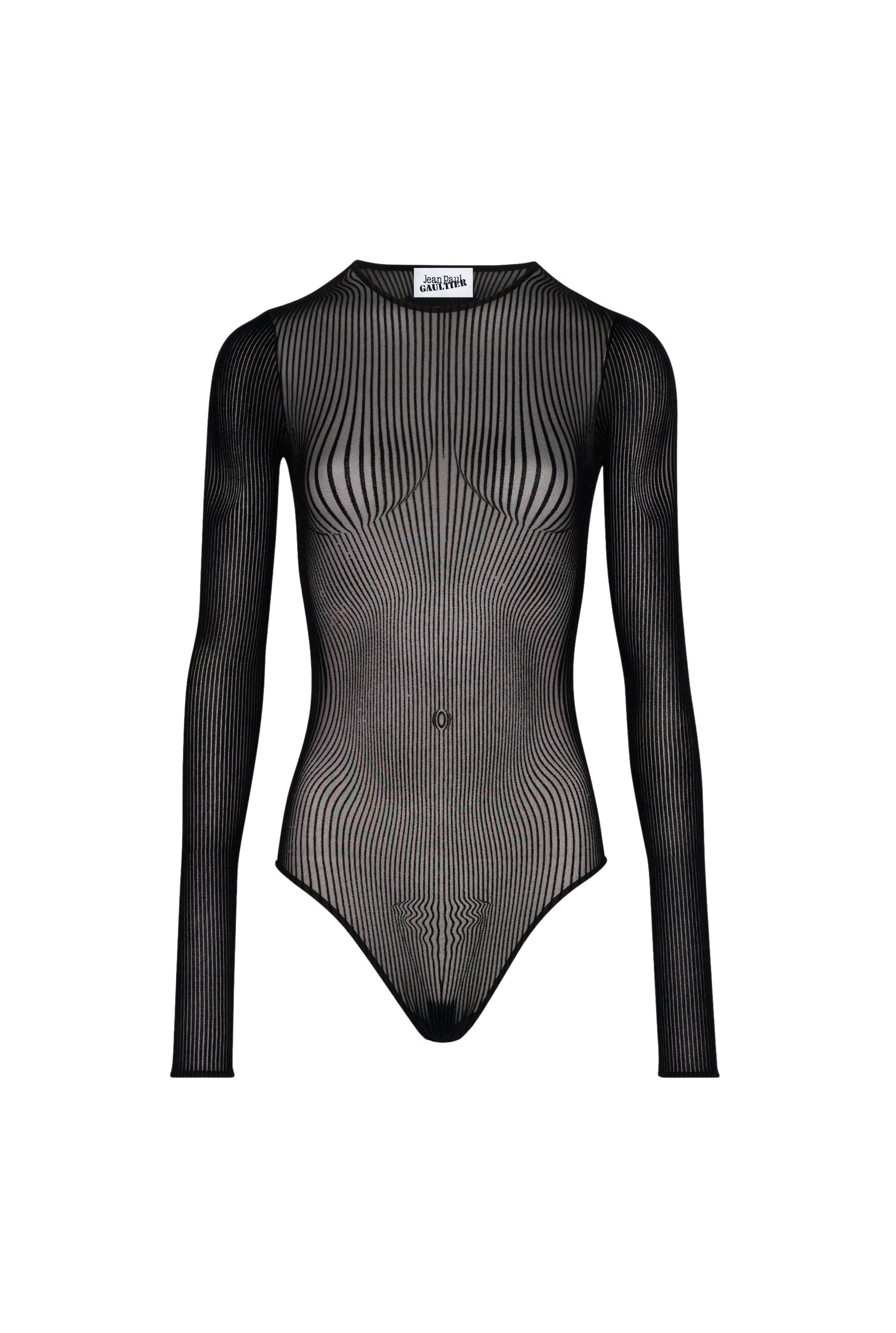 Body à manches longues en maille - Black & Black