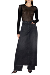 Body à manches longues en maille - Black & Black
