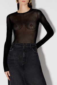 Body à manches longues en maille - Black & Black