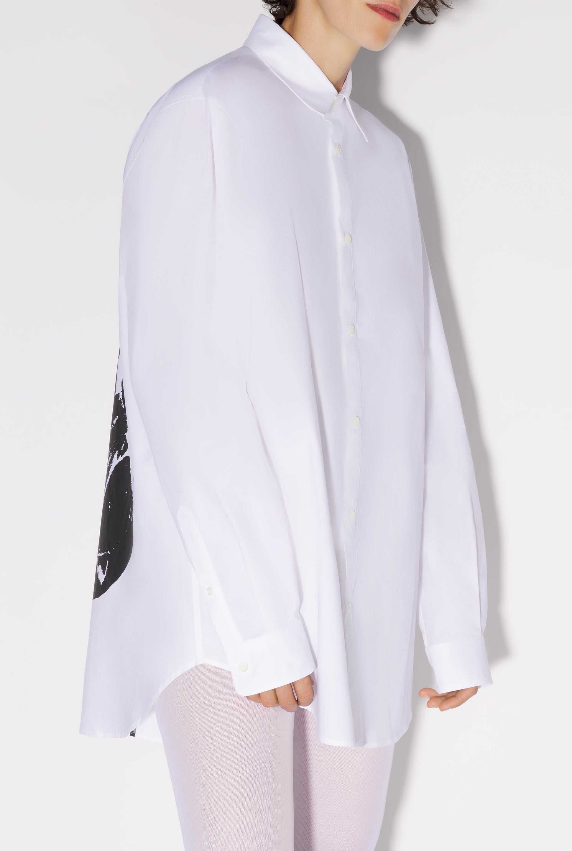 Chemise oversize imprimée au dos - White & Black