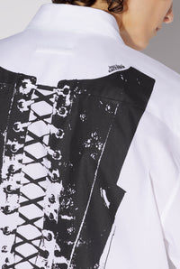 Chemise oversize imprimée au dos - White & Black