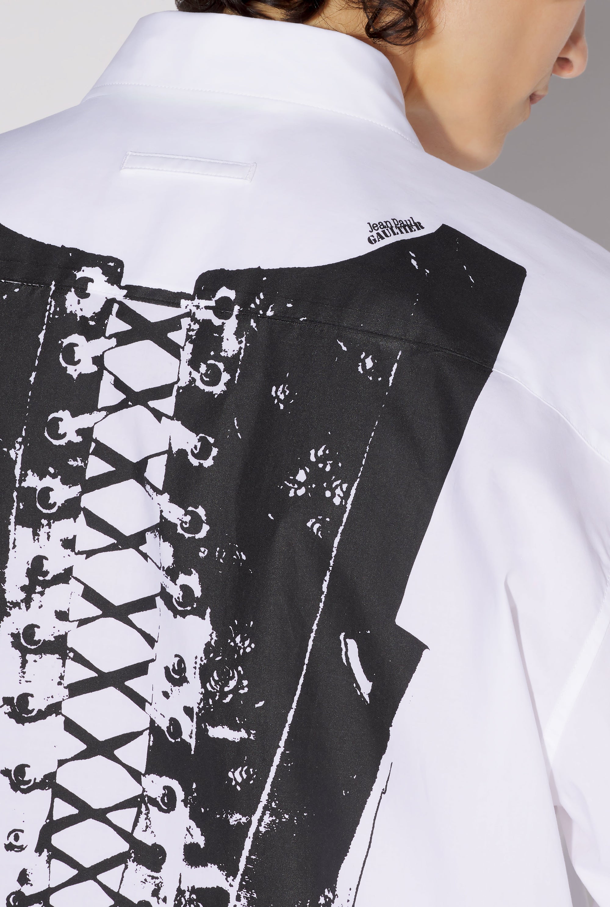 Chemise oversize imprimée au dos - White & Black