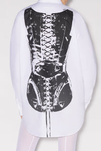 Chemise oversize imprimée au dos - White & Black