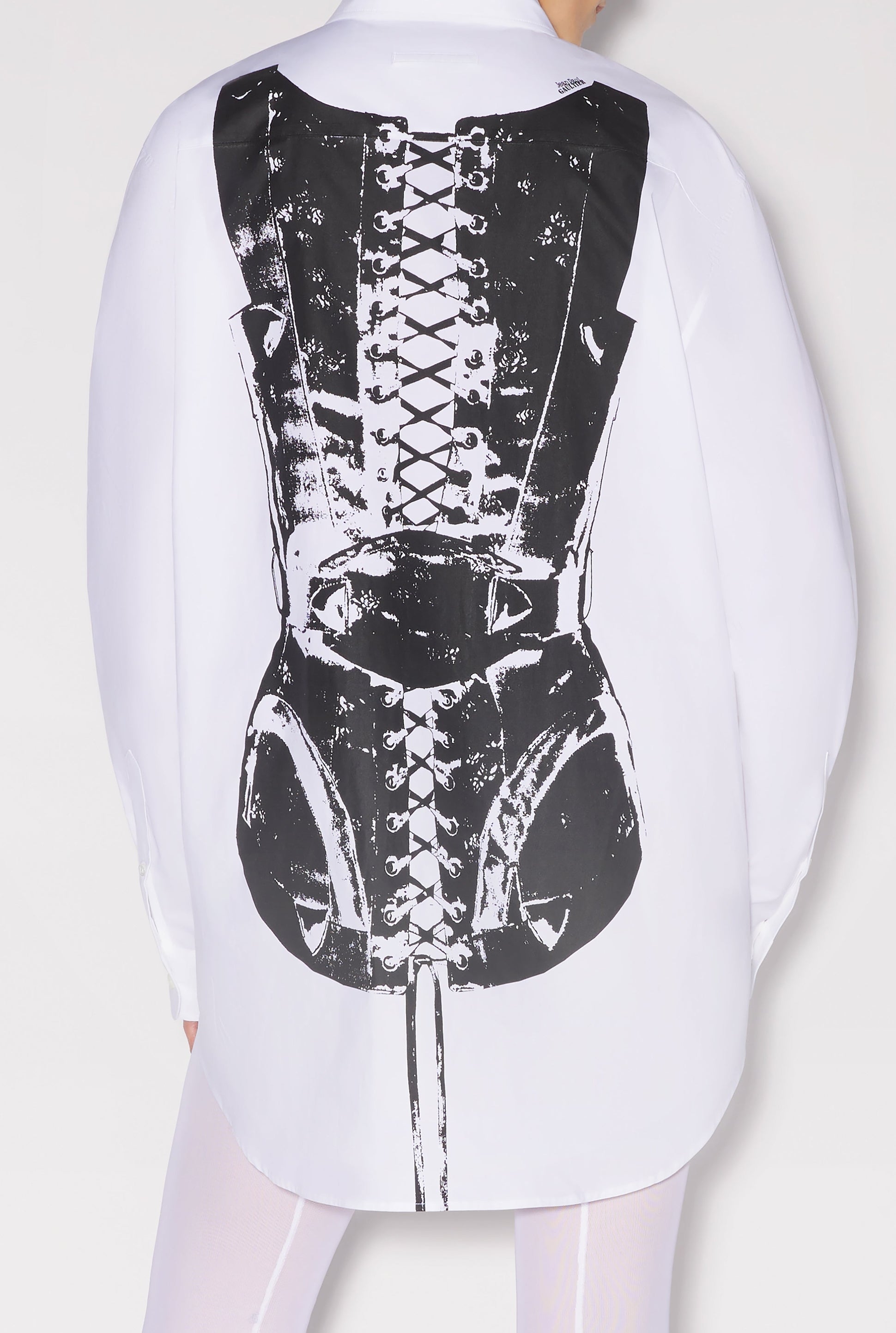 Chemise oversize imprimée au dos - White & Black