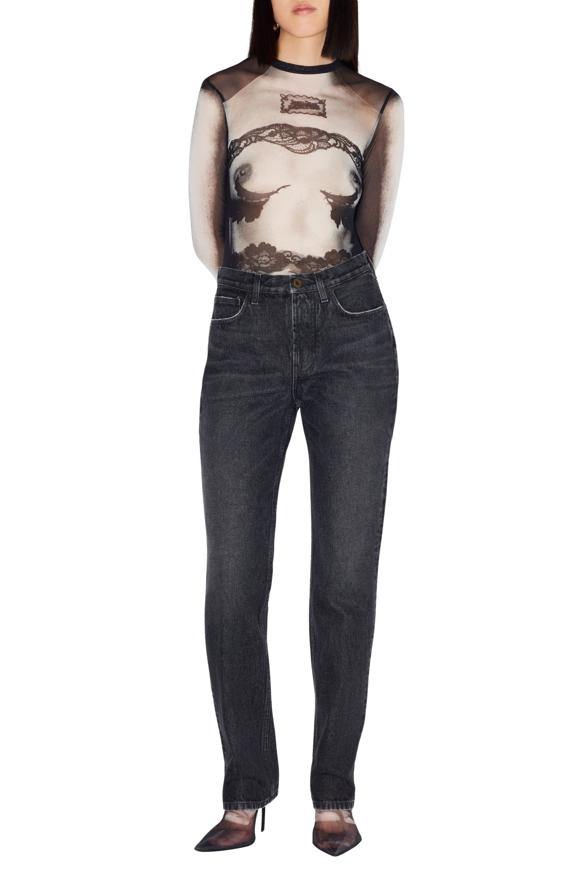 Pantalon droit en denim - Vintage Black