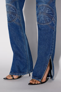 Pantalon à lacets au dos en denim - Vintage Blue