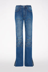 Pantalon à lacets au dos en denim - Vintage Blue