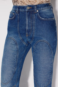 Pantalon à lacets au dos en denim - Vintage Blue