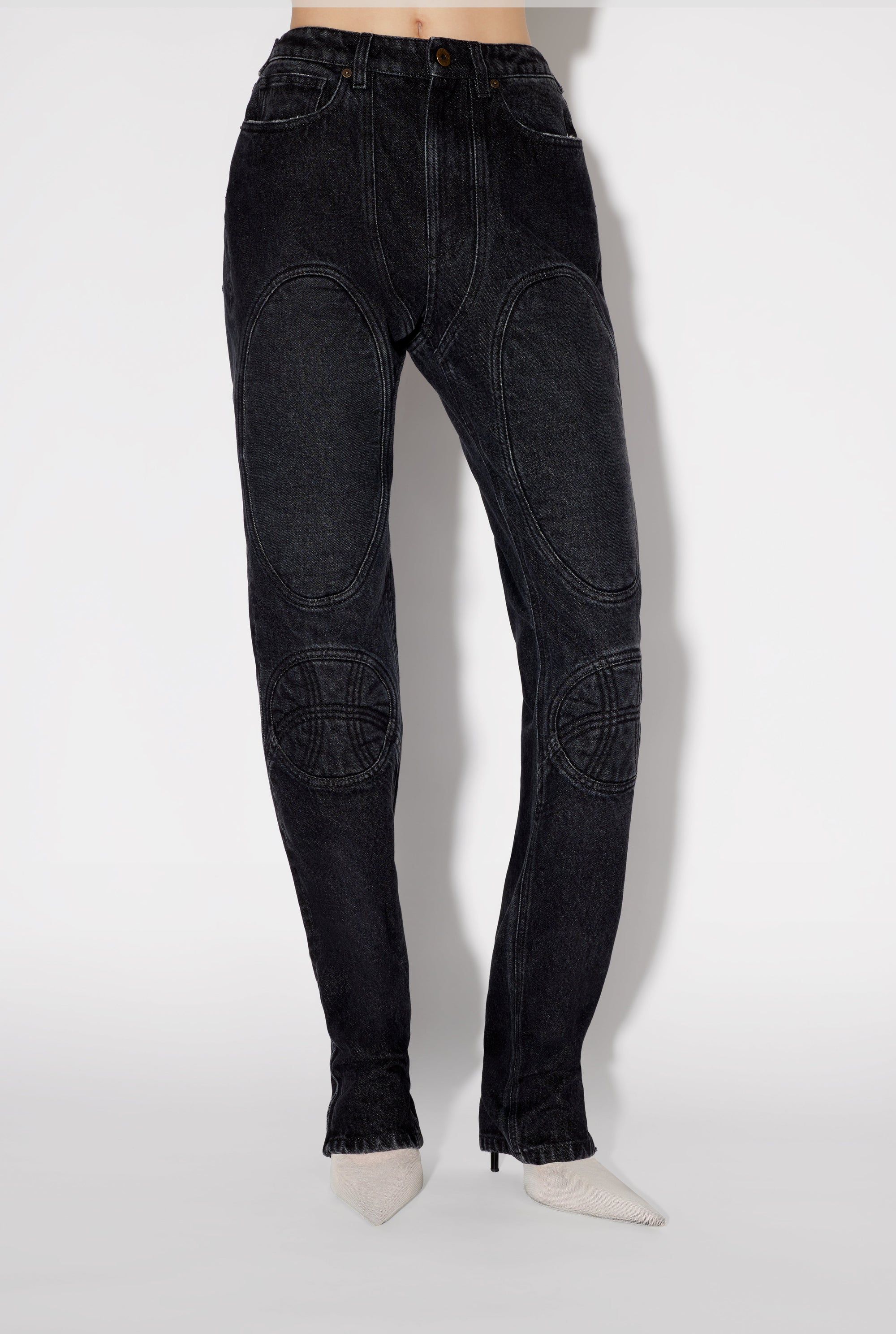 Pantalon à lacets au dos en denim - Vintage Black