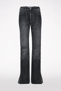 Pantalon à lacets au dos en denim - Vintage Black
