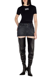 Jupe courte en denim - Vintage Black