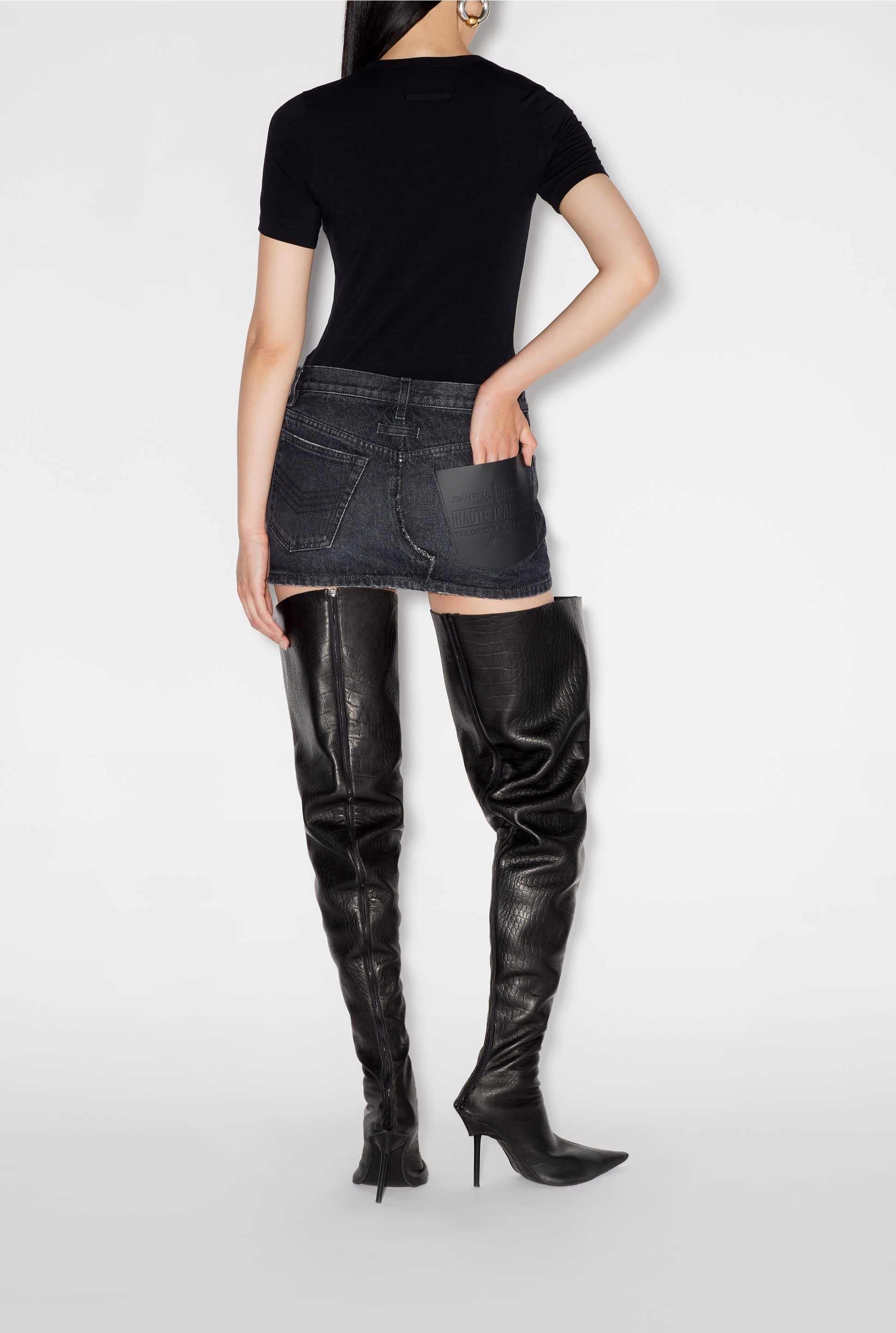 Jupe courte en denim - Vintage Black