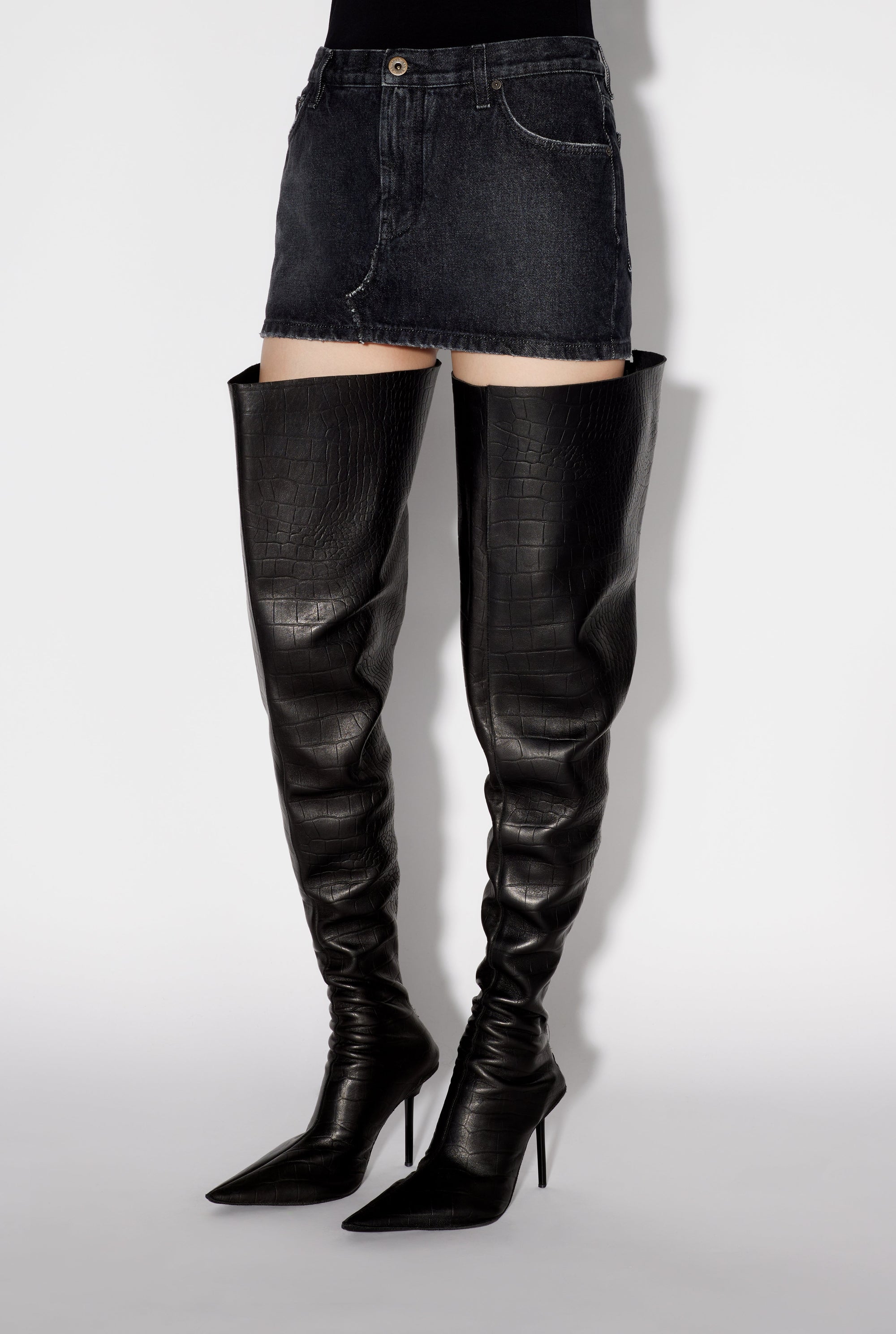 Jupe courte en denim - Vintage Black