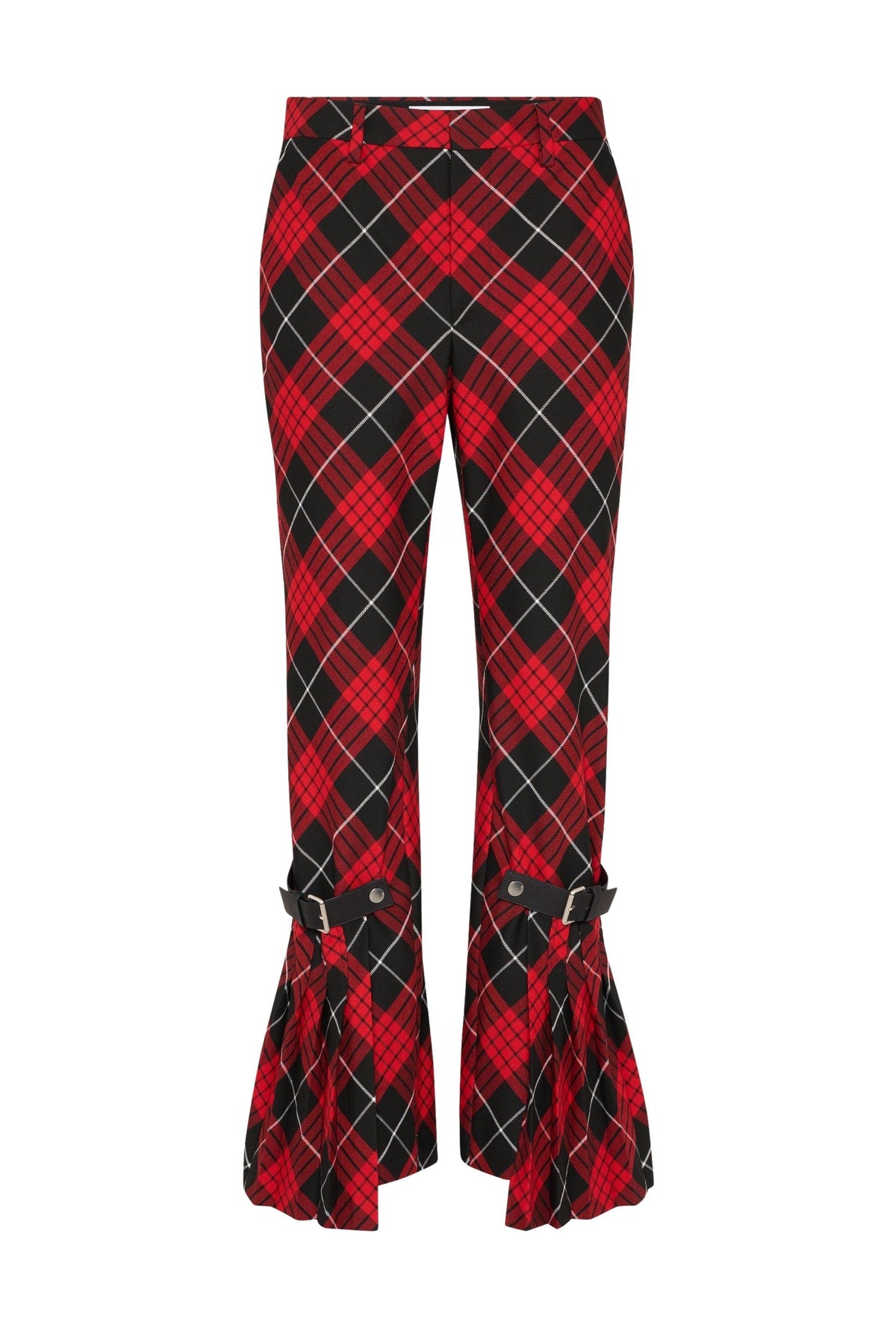 Pantalon à motif tartan imprimé - Red & Black & White