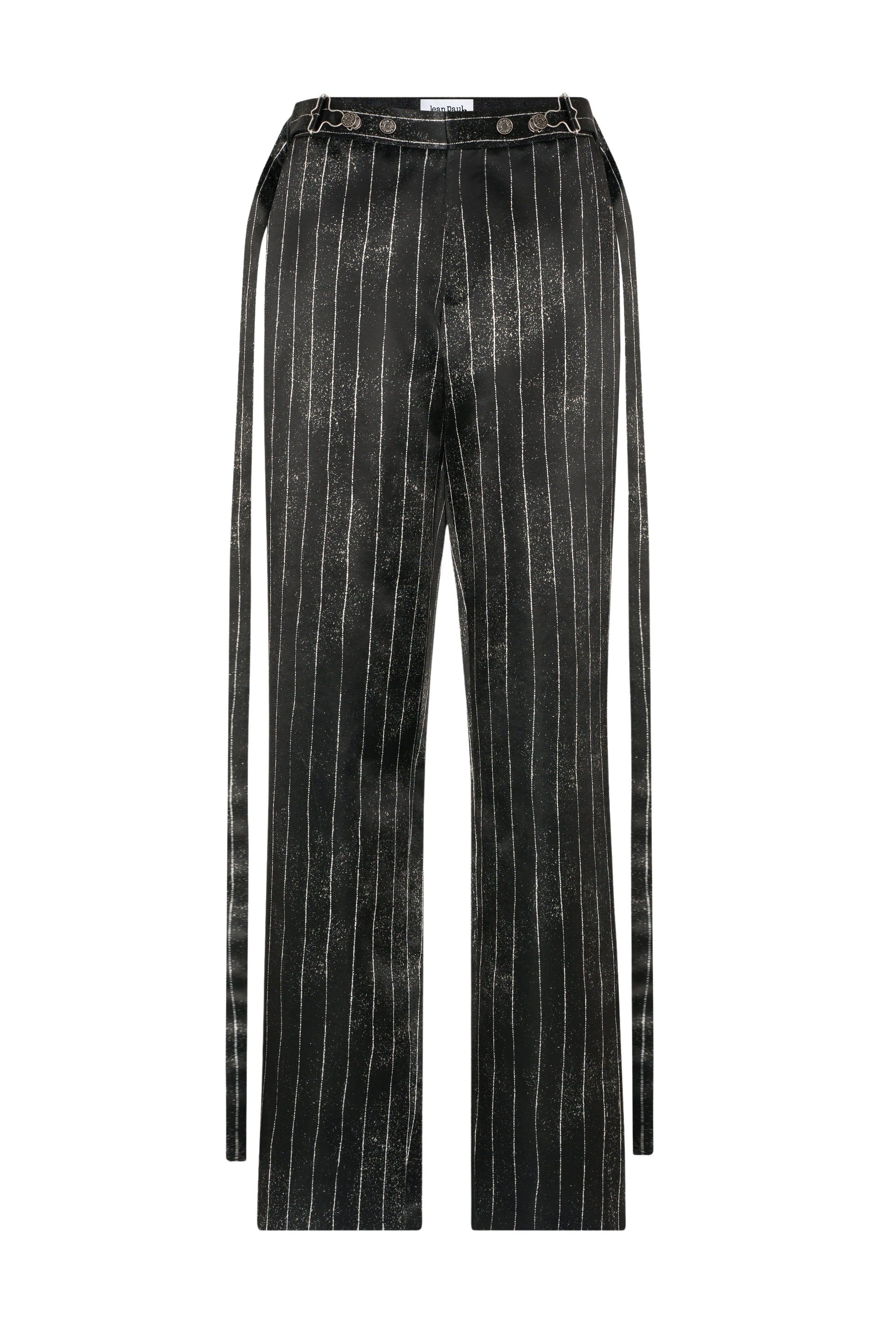 Pantalon à rayures en satin - Black & White