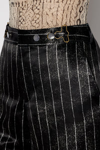 Pantalon à rayures en satin - Black & White