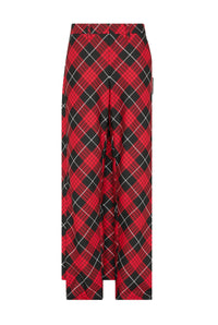 Pantalon avec jupe à motif tartan imprimé - Red & Black & White