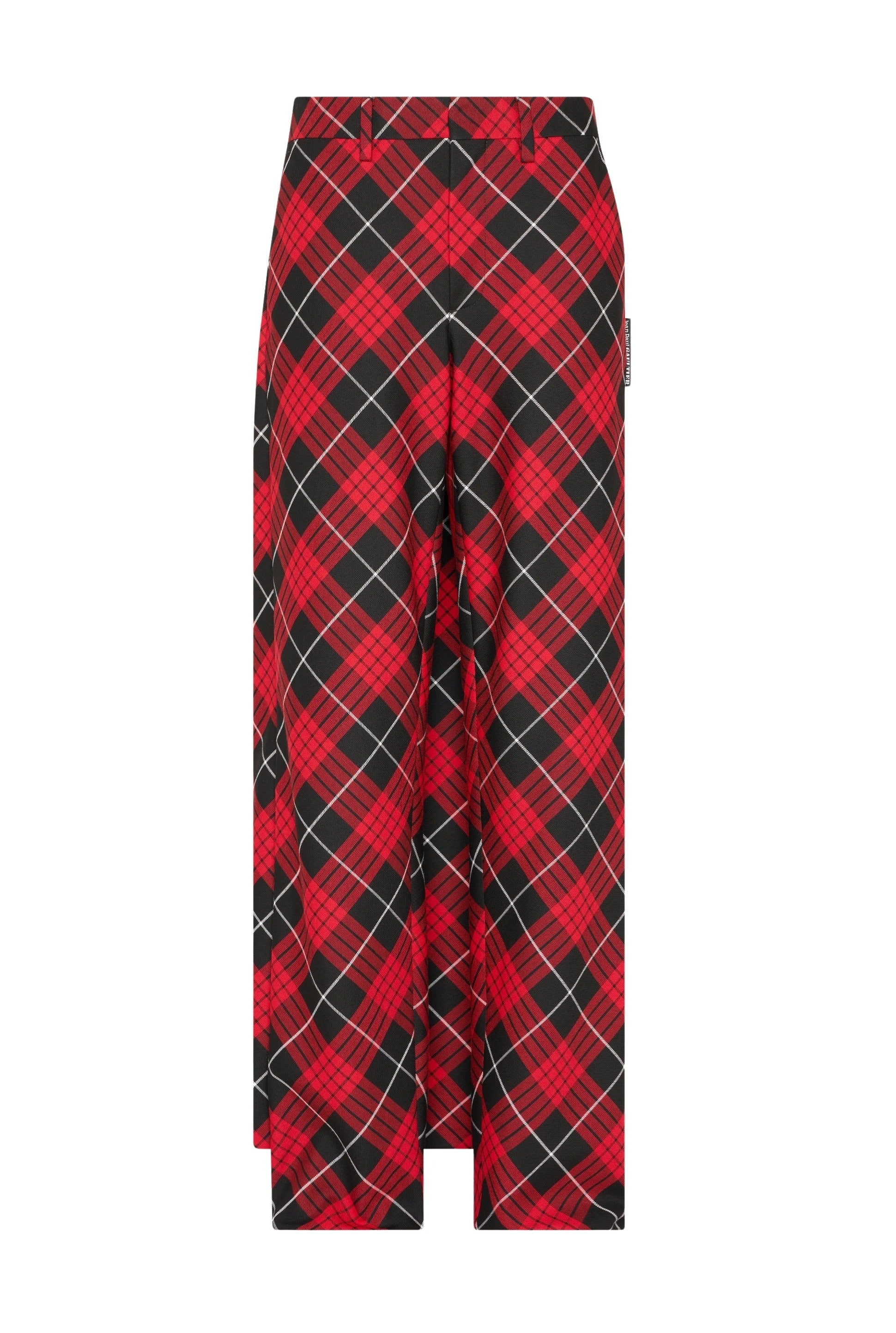 Pantalon avec jupe à motif tartan imprimé - Red & Black & White