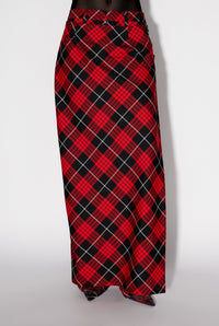Pantalon avec jupe à motif tartan imprimé - Red & Black & White