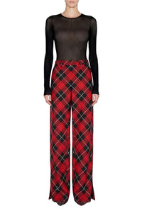 Pantalon avec jupe à motif tartan imprimé - Red & Black & White