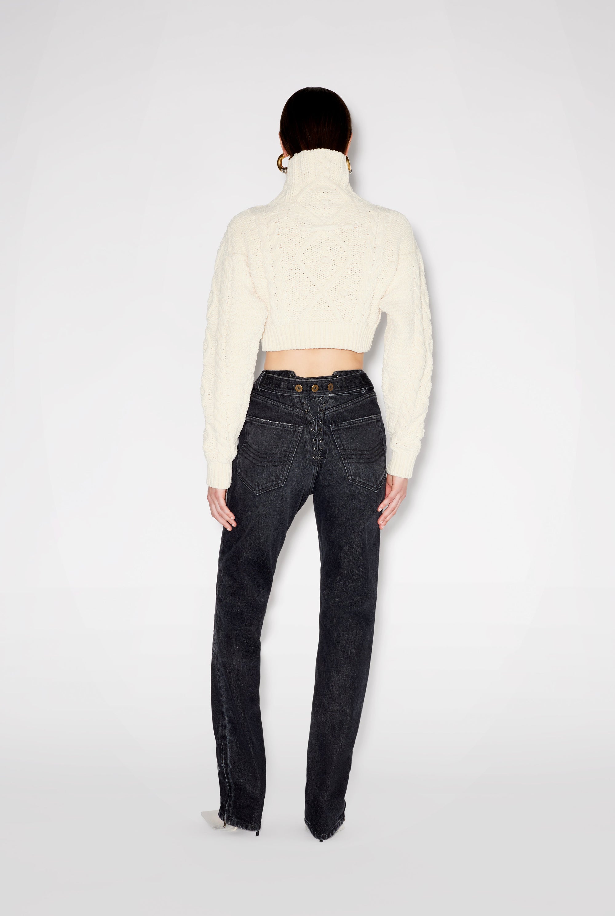 Pull court en maille - Cream