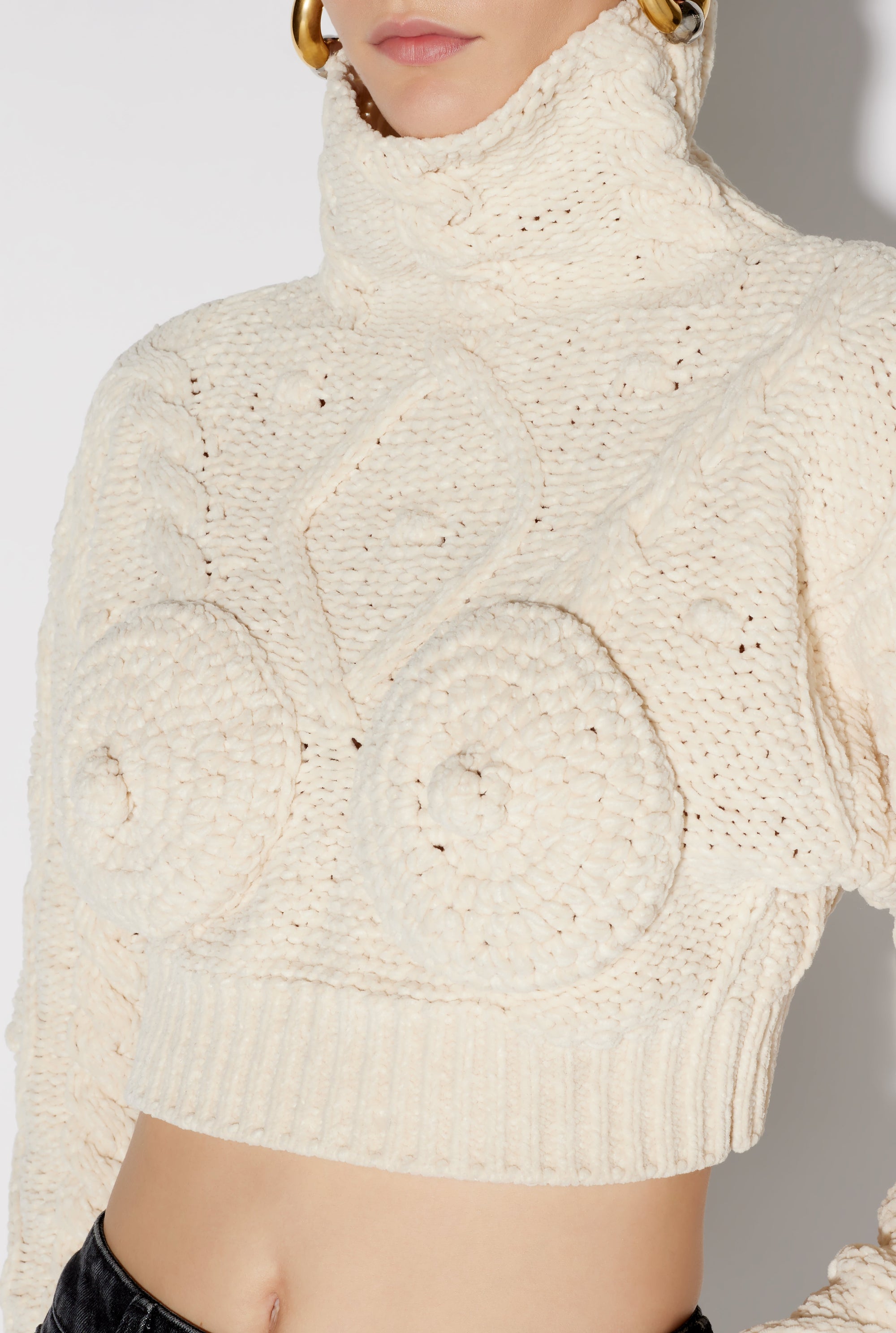 Pull court en maille - Cream