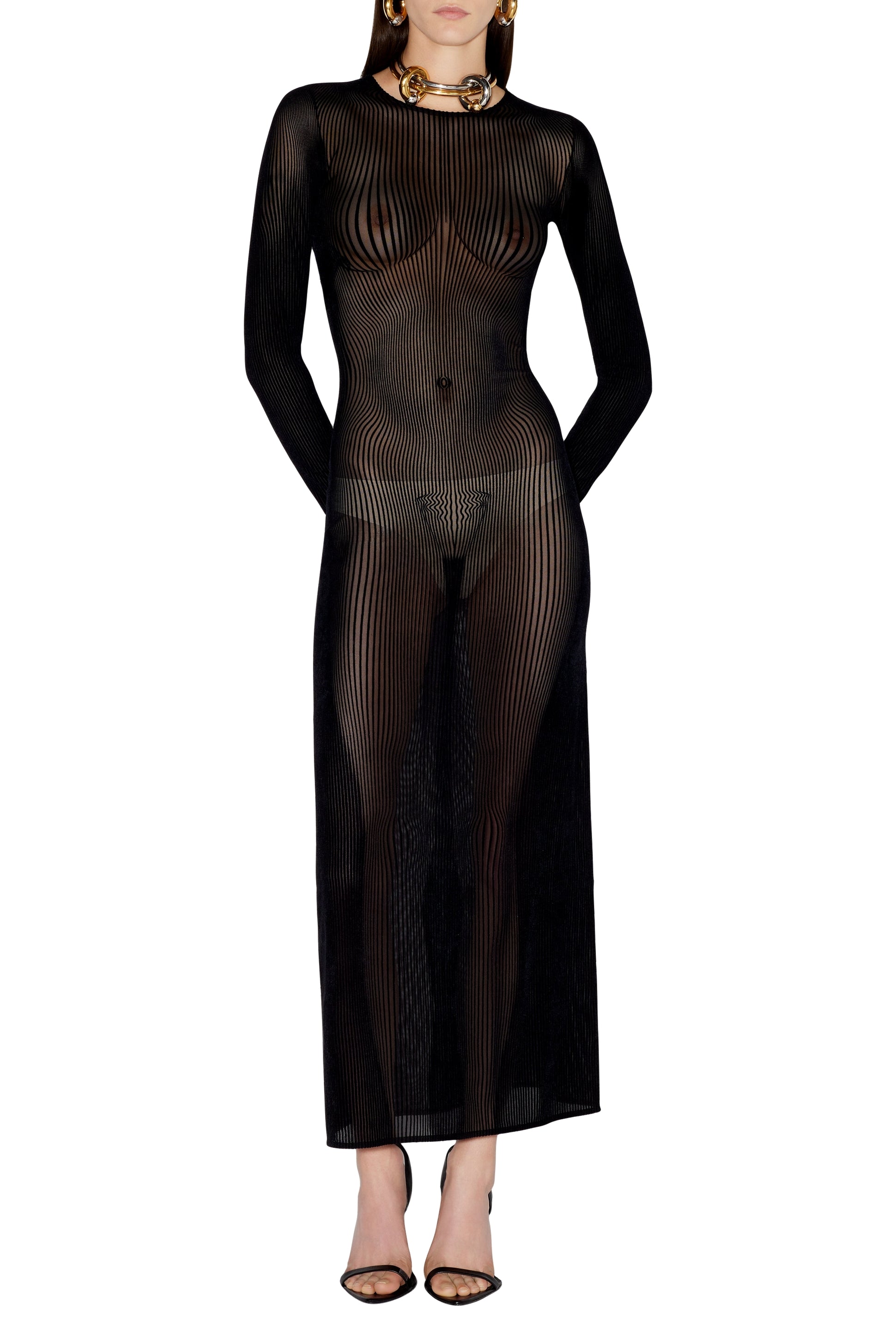 Robe Morphing Pinstripes - Black & Black