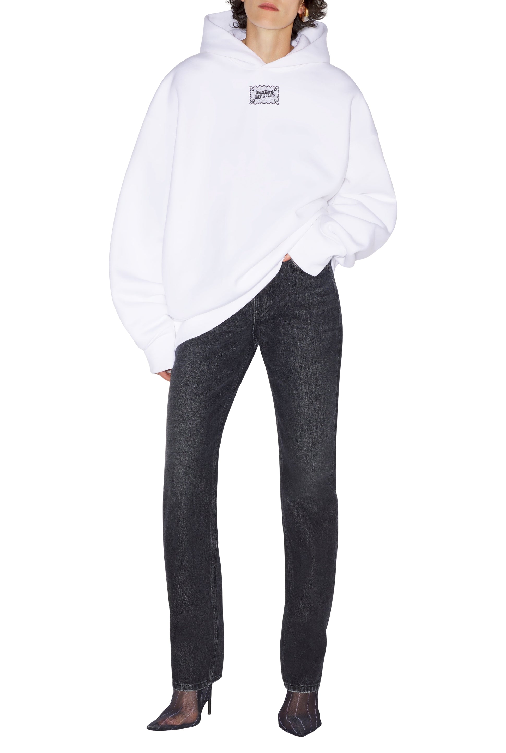 Sweatshirt Logo Jean Paul Gaultier - White & Black