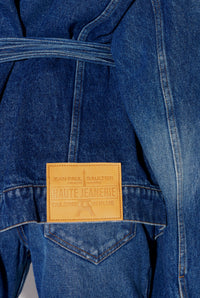 Veste cintrée à lacets en denim - Vintage Blue