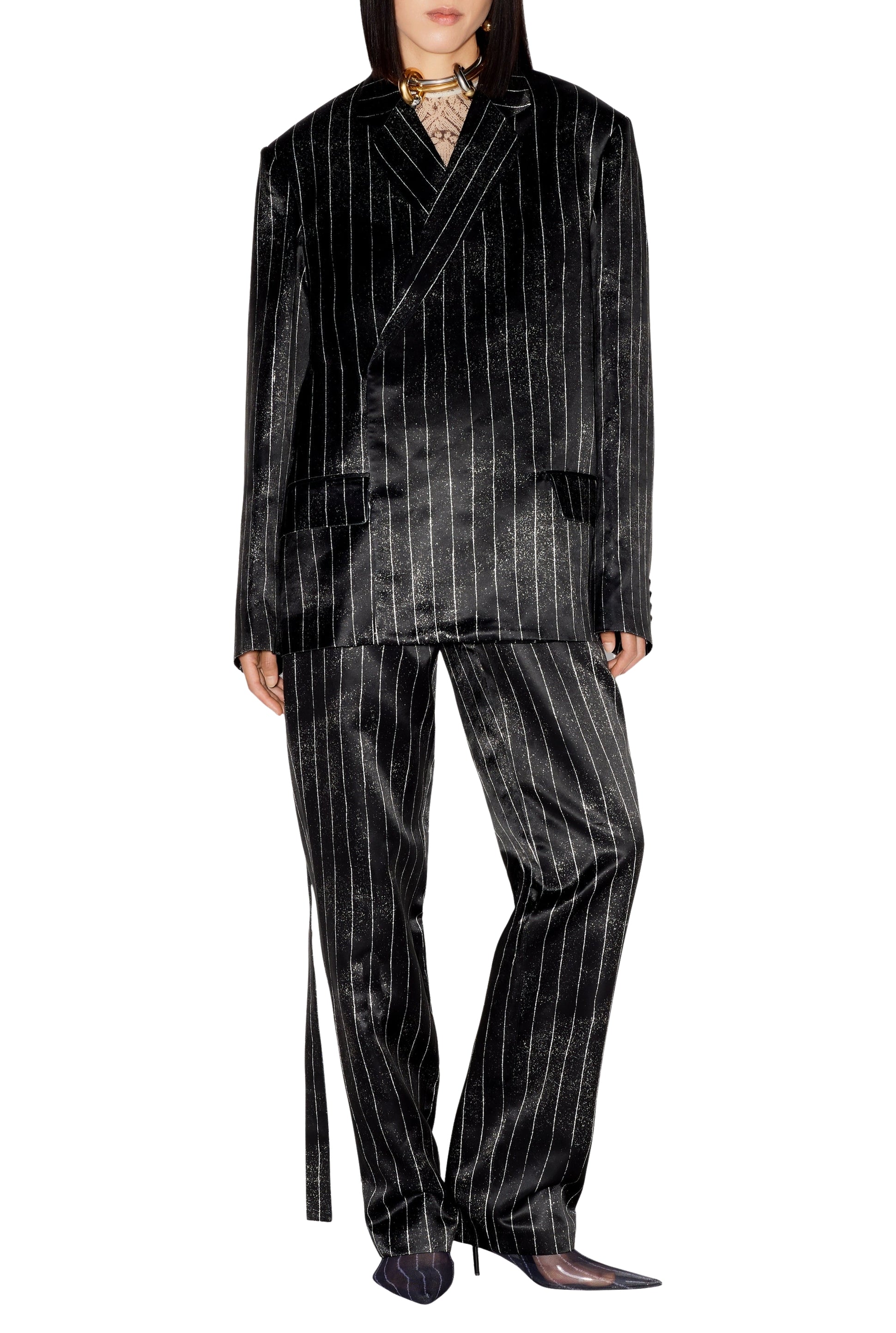Veste imprimée en satin - Black & White