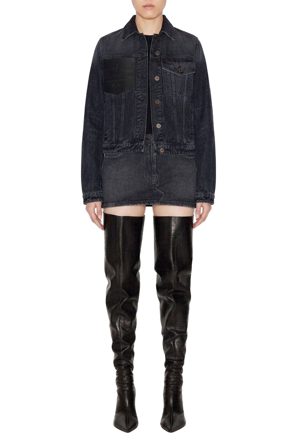 Veste à poches en denim - Vintage Black