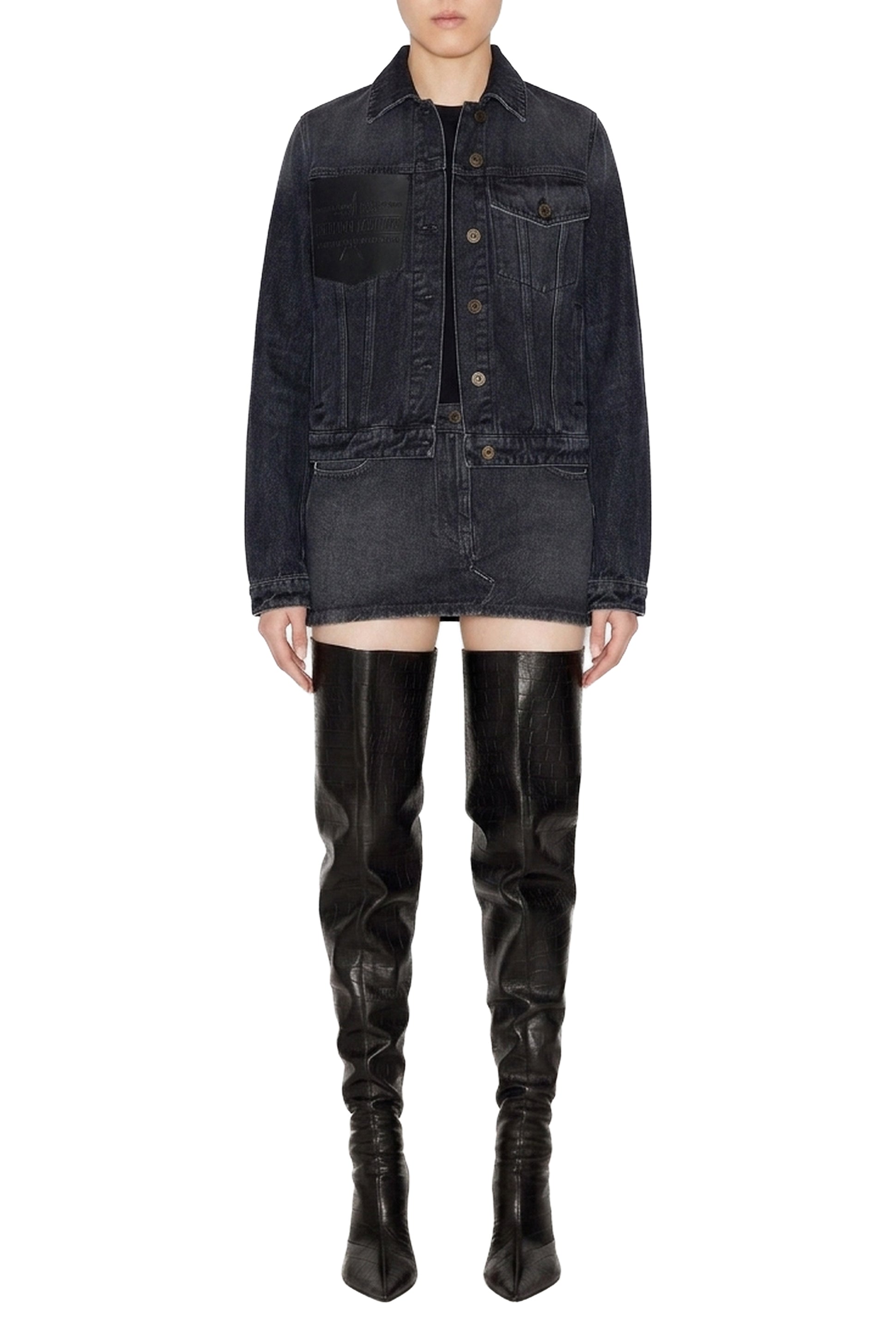 Veste à poches en denim - Vintage Black