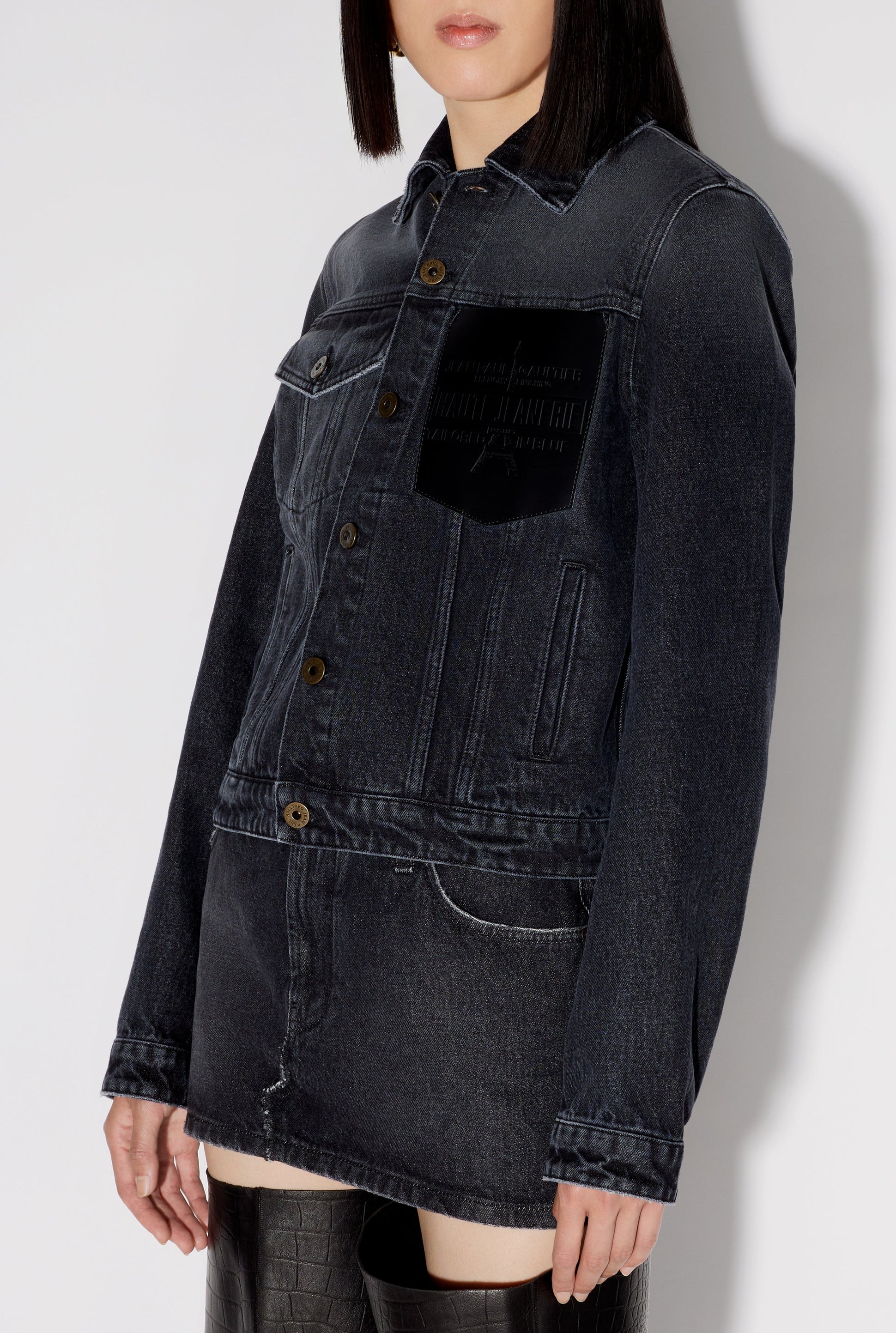 Veste à poches en denim - Vintage Black