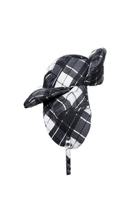 Chapka à motif tartan imprimée - Black & Grey & White