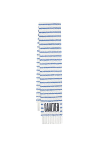 Écharpe unisexe marinière en laine - White & Blue