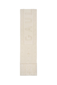 Écharpe brodée en laine - Cream