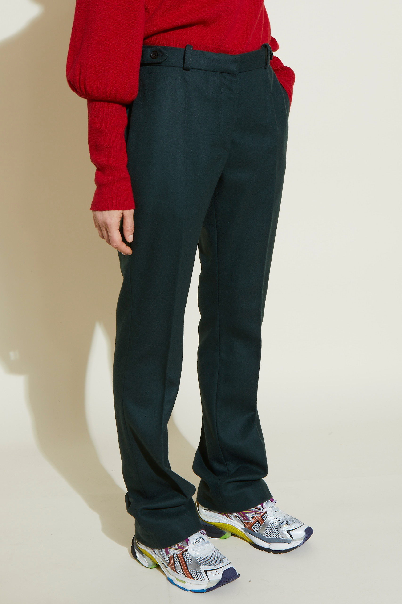 Pantalon droit Bob en laine - Green